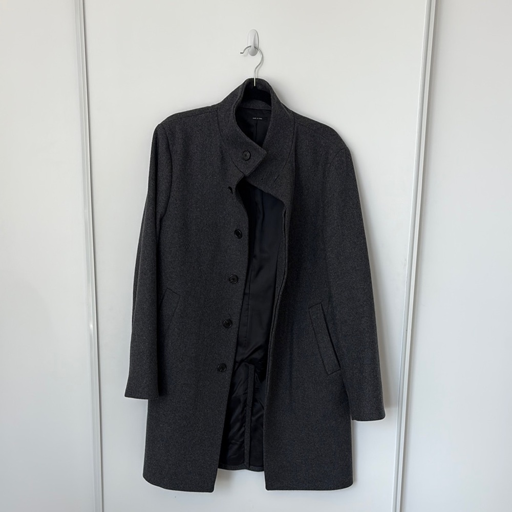 CLUB MONACO Gray Wool Blend Peacoat
